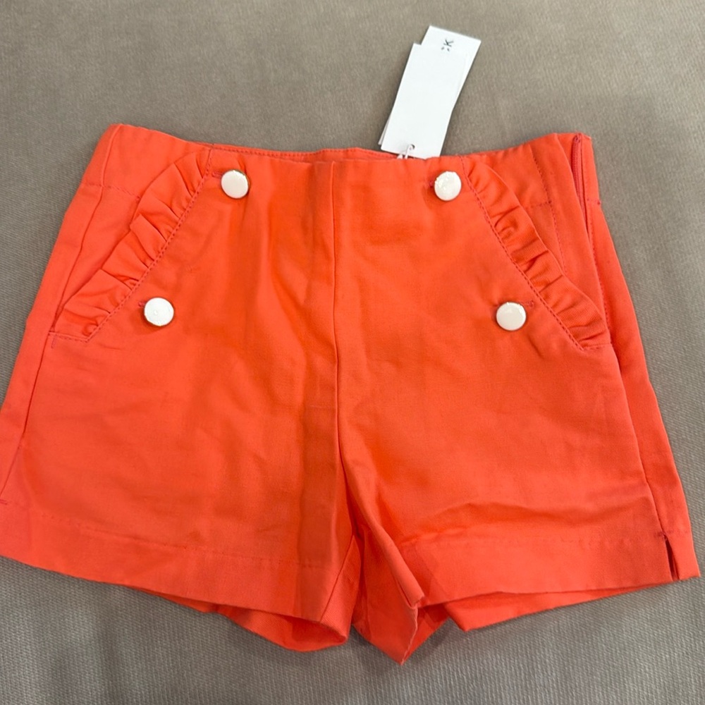 Janie and Jack orange girls shorts size 5